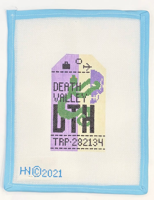 Death Valley Retro Travel Tag Needlepoint Canvas