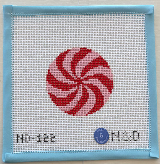 Pink and Red Peppermint Needlepoint Canvas