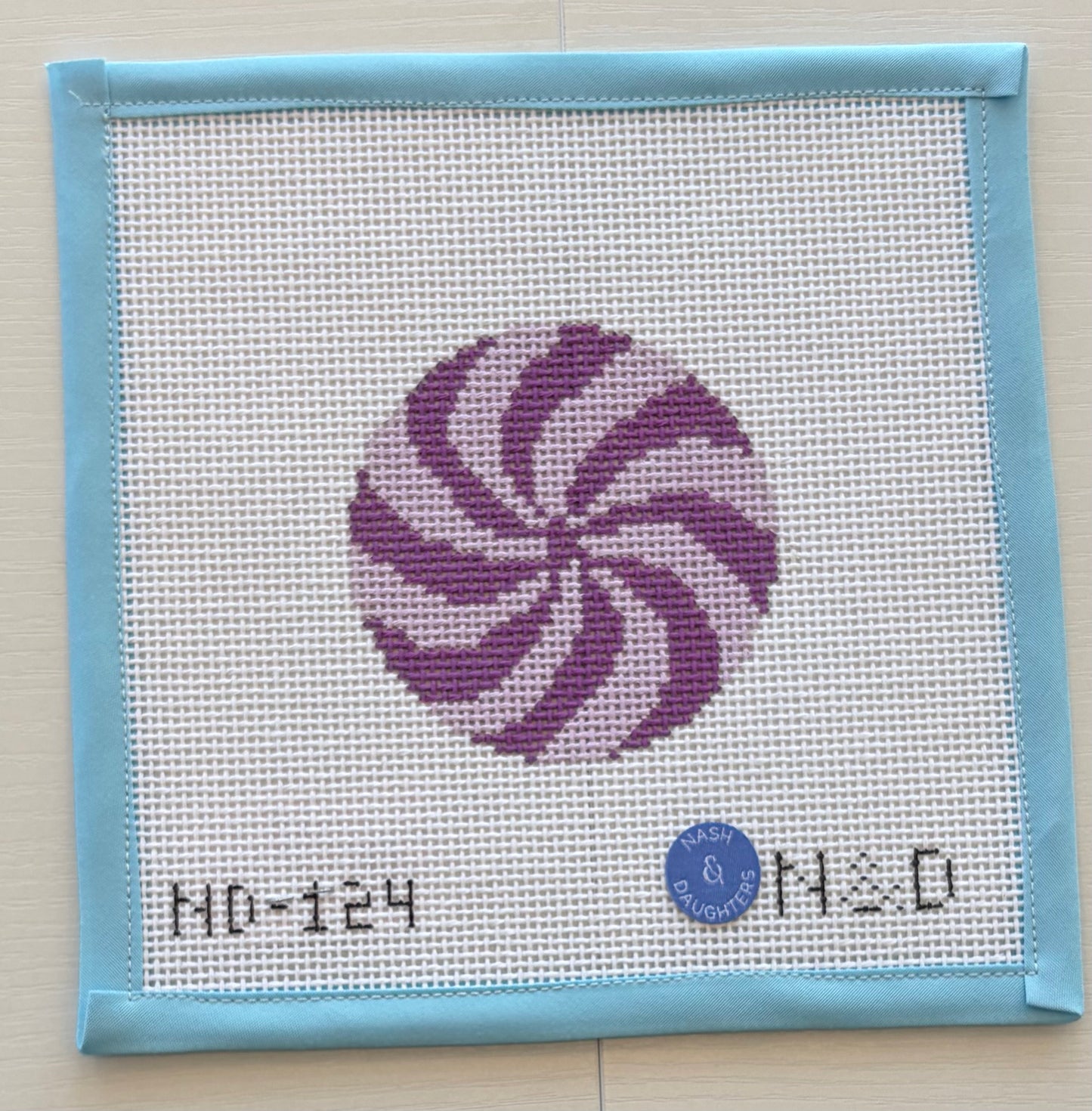 Purple Peppermint Needlepoint Canvas