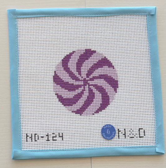 Purple Peppermint Needlepoint Canvas