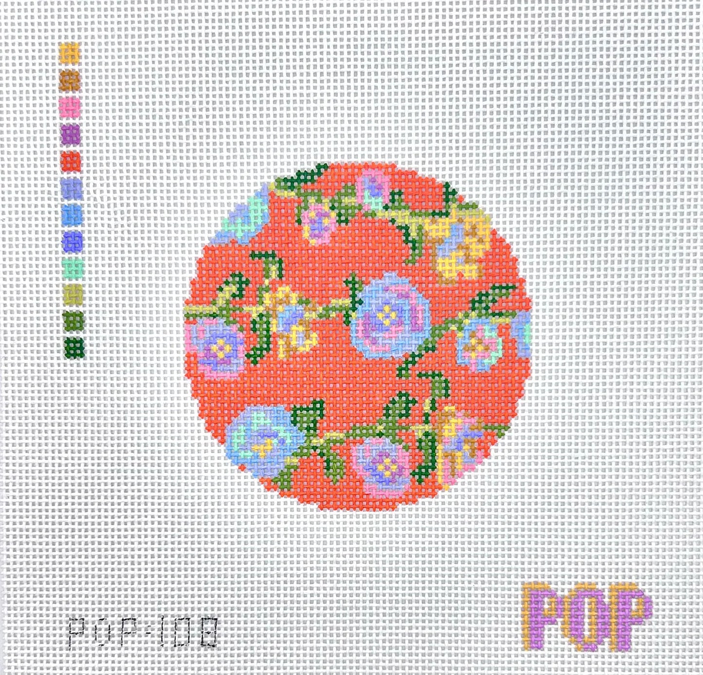 POP 108 Floral Vine Round Orange
