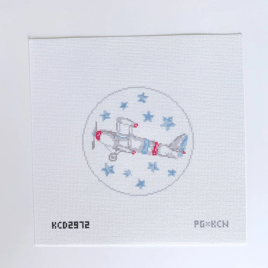 Biplane with Stars Printed Canvas