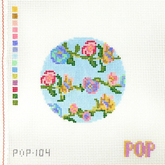 POP 104 Floral Vine Round Blue