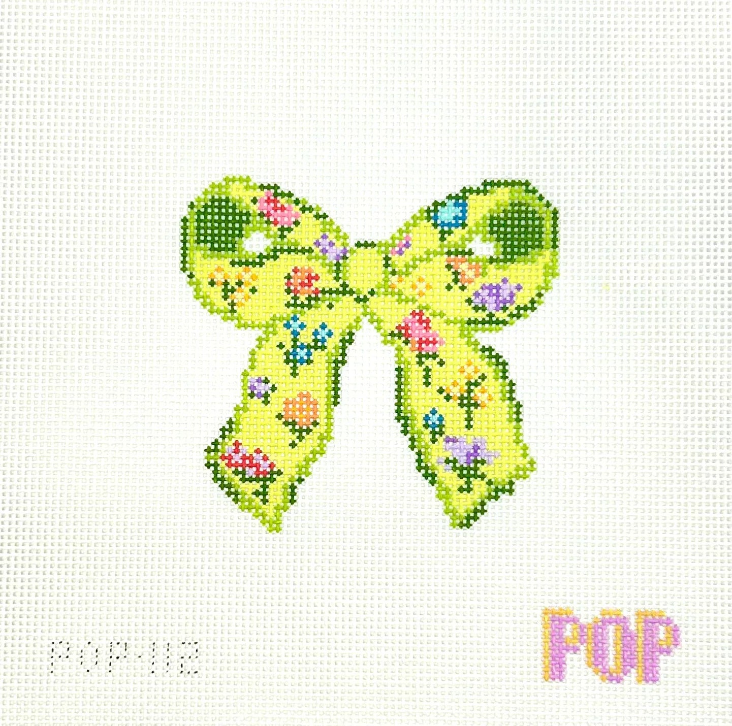 POP 112 Floral Print Bow Green