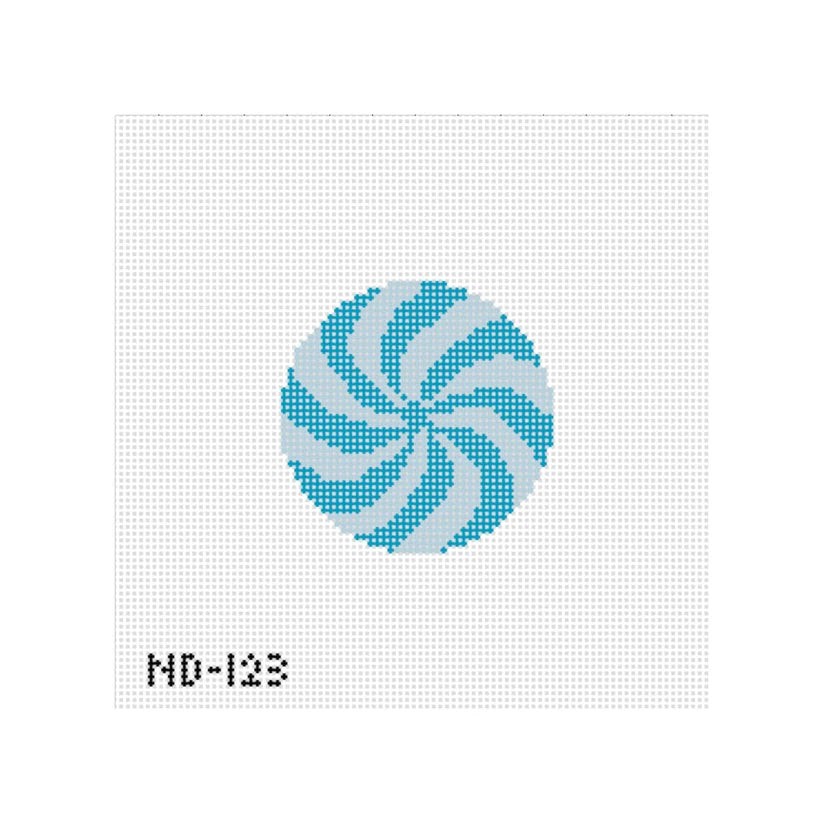 Blue Peppermint Needlepoint Canvas