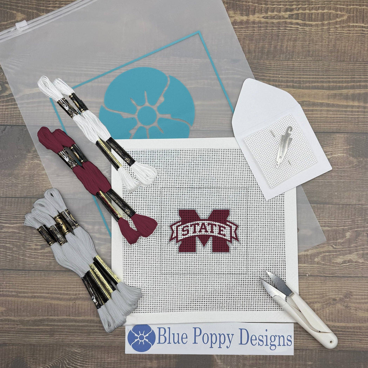 Mississippi State Letter M 4x4 Needlepoint Design