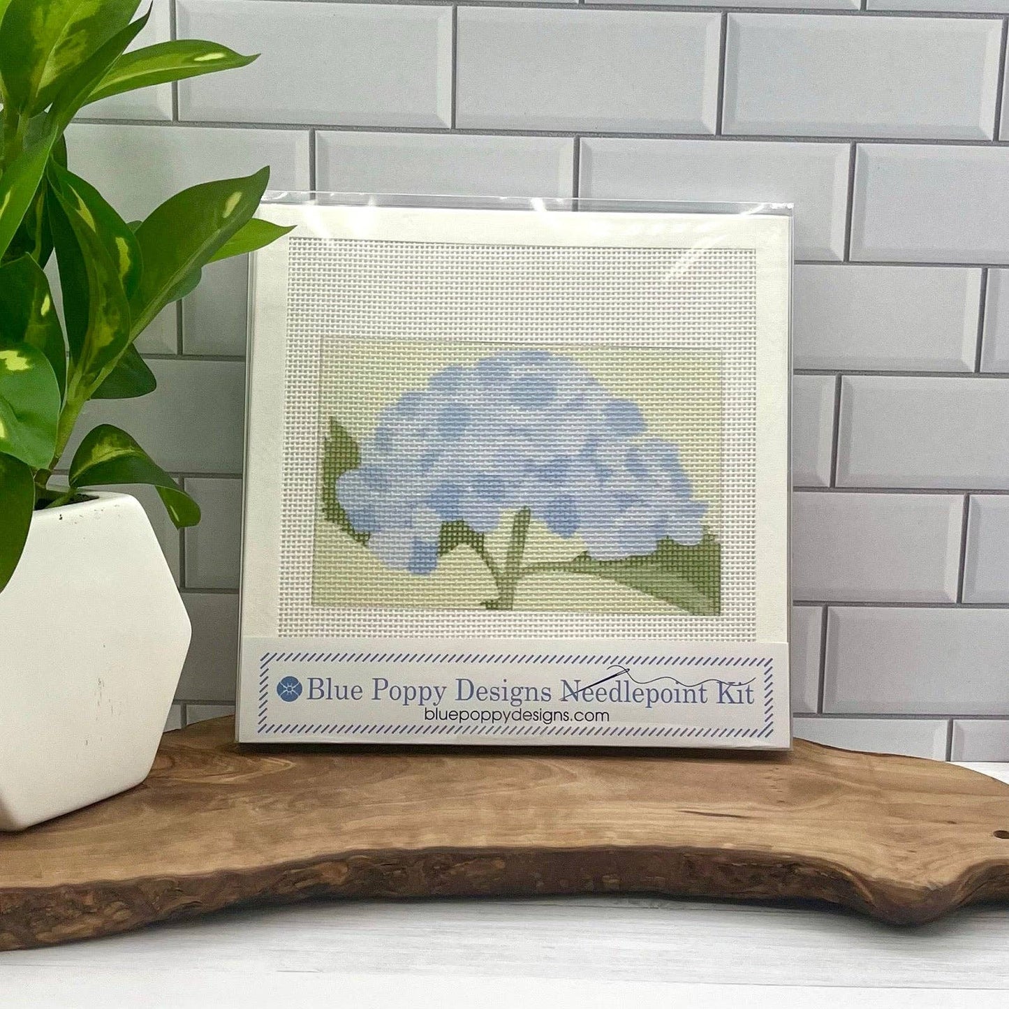 Blue Hydrangea 6x4 Needlepoint Design
