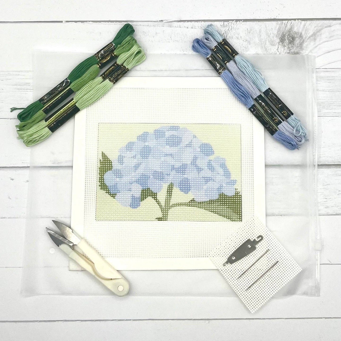 Blue Hydrangea 6x4 Needlepoint Design