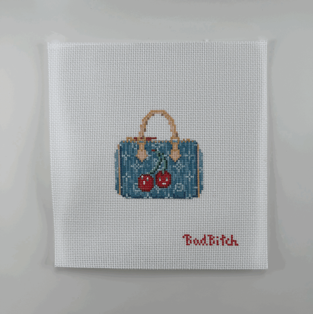 LV Denim w Cherries Speedy Bag Charm