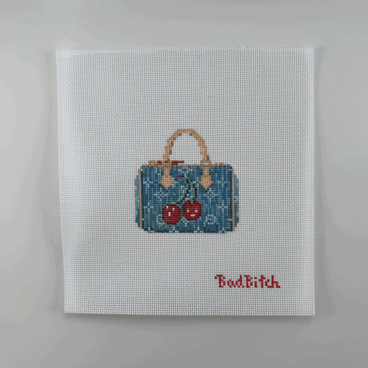 LV Denim w Cherries Speedy Bag Charm