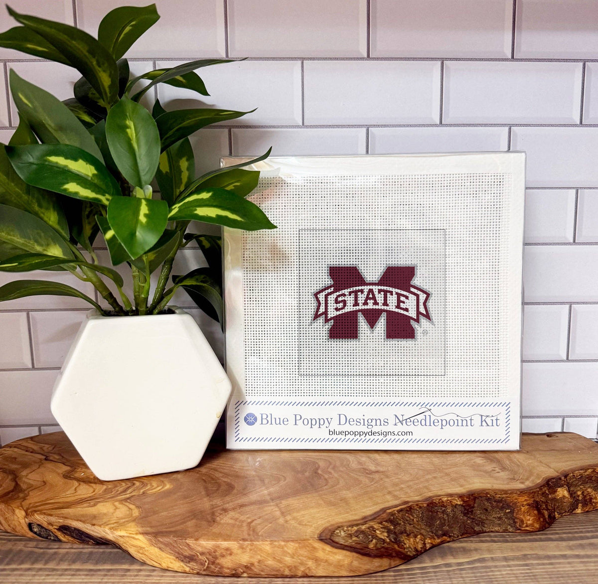 Mississippi State Letter M 4x4 Needlepoint Design