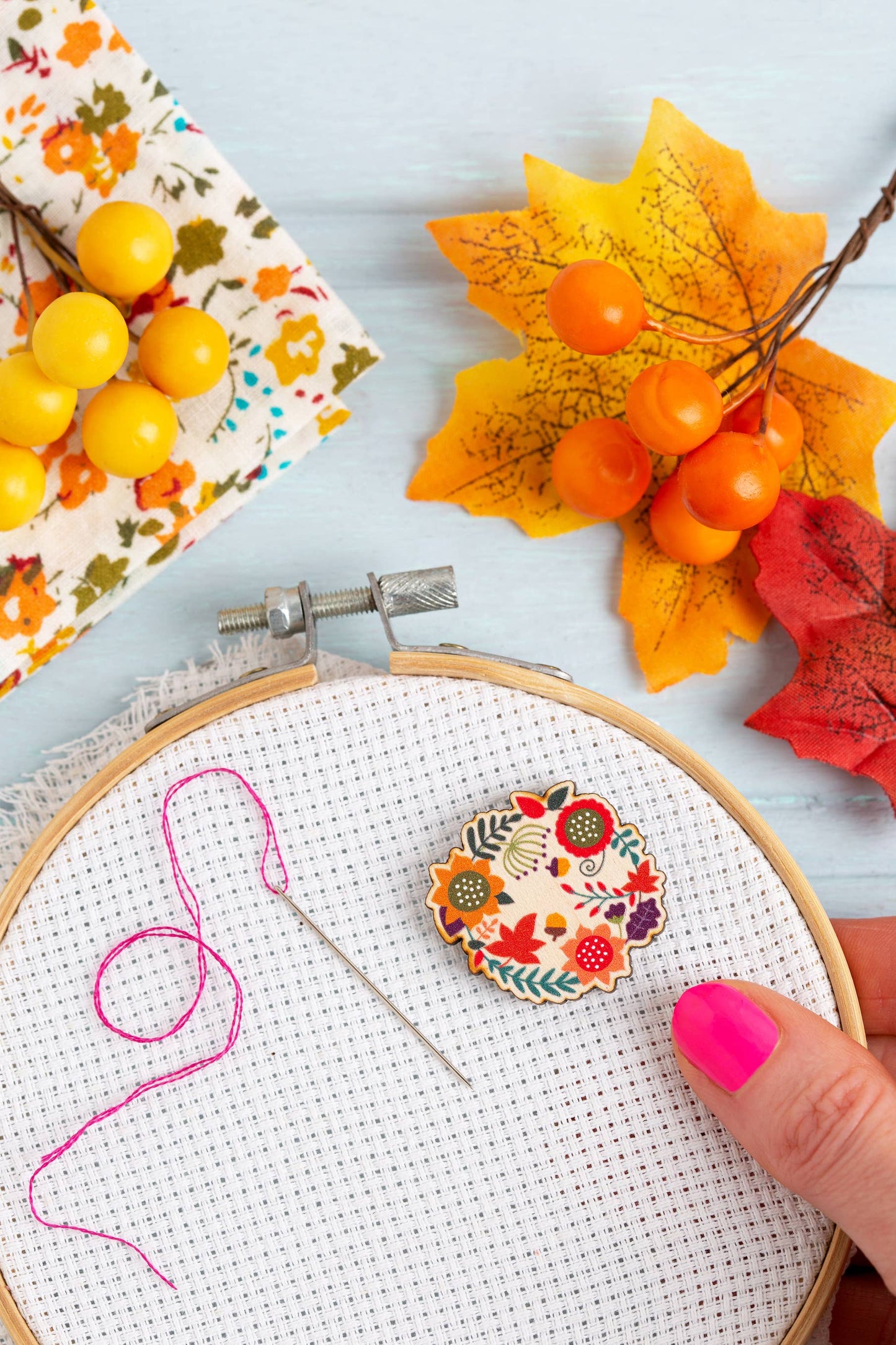 Autumn Leaves Needle Minder | Gift for Crafters