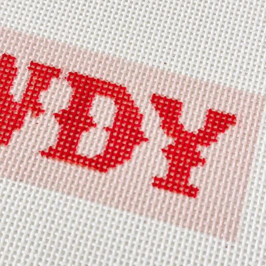Hand-Painted “Howdy” Bookmark Needlepoint Canvas | 2” x 7” | 13 Mesh Modern Aesthetic Design