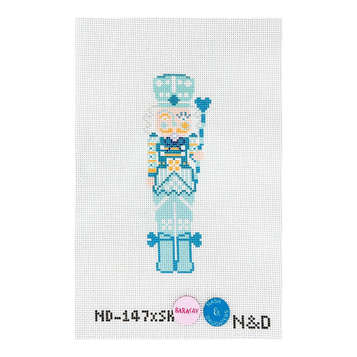 Small Nutcracker Needlepoint Canvas - Blue