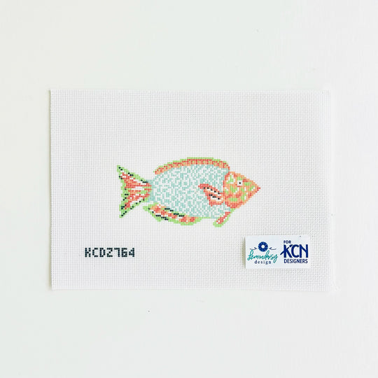 Green and Orange Parrotfish Printed Canvas