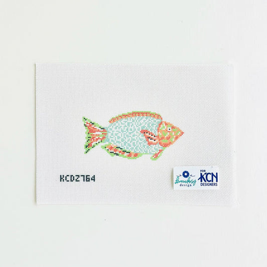 Green and Orange Parrotfish Printed Canvas