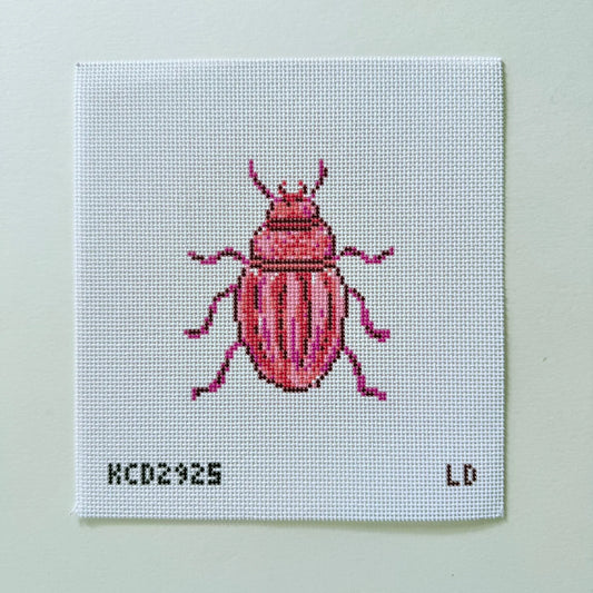Pink Beetle Printed Canvas