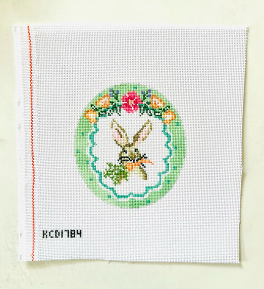 Polka Dot Easter Vignette Bunny Oval