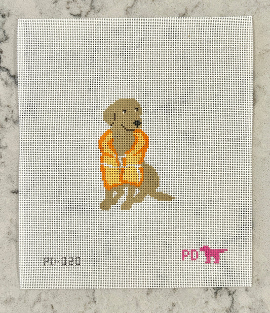 Retriever Dog in Life Jacket