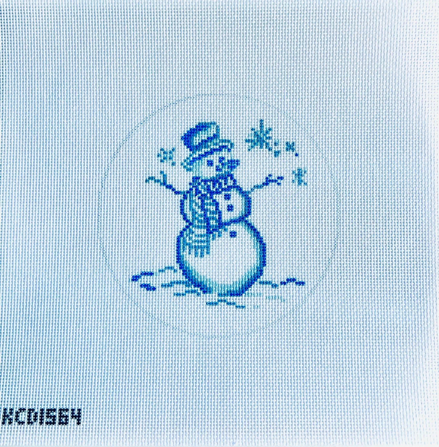 Blue Snowman Ornament
